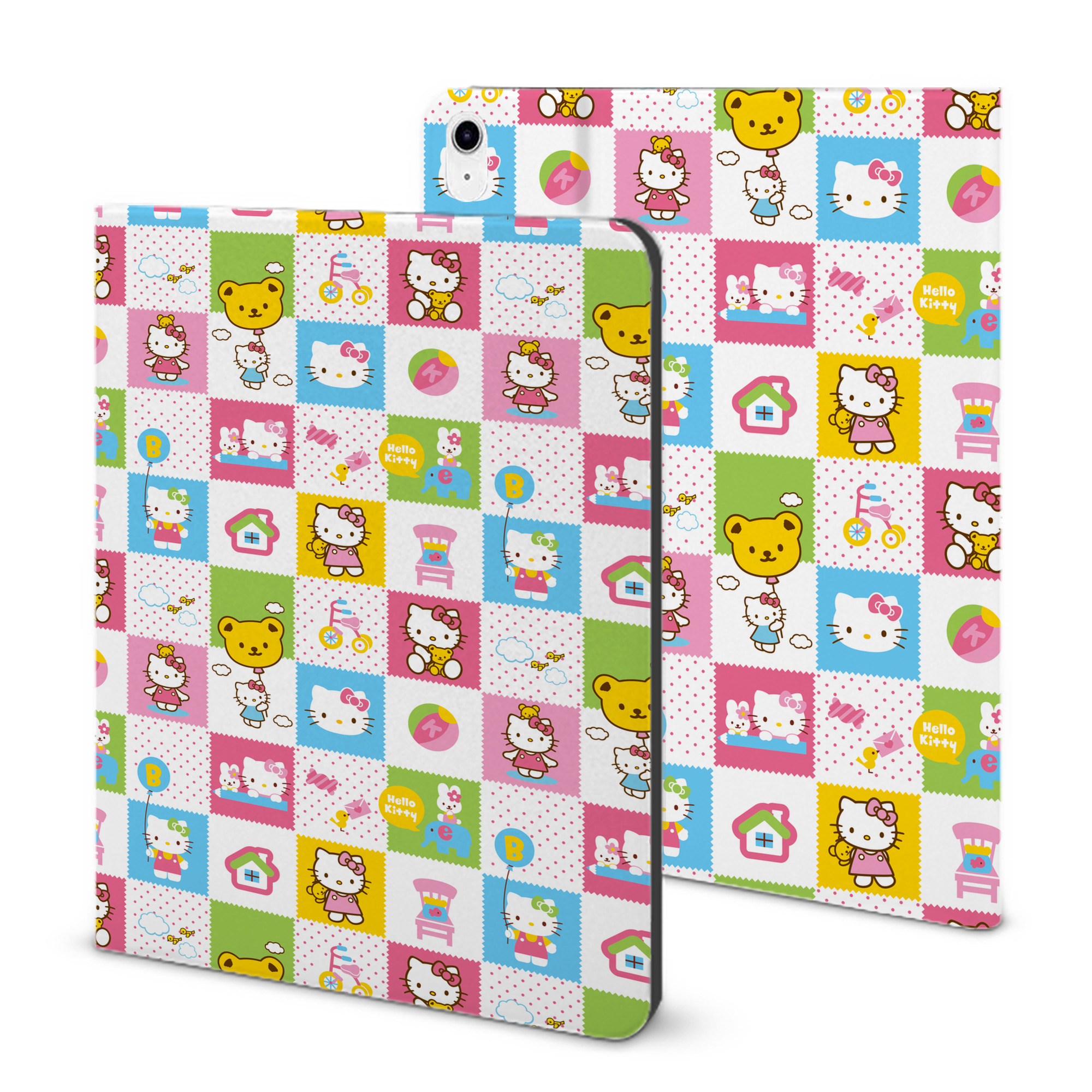 （画像用） Hello Kitty ハローキティ IPad ケース ブック型 PUレザー TPU 耐衝撃 軽量 薄型 ペン収納なし 全面保護 IPad 各モデル対応